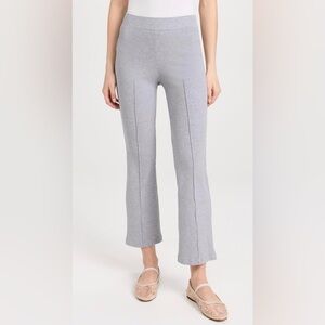 DONNI crop rib kick flare pants in heather grey size M